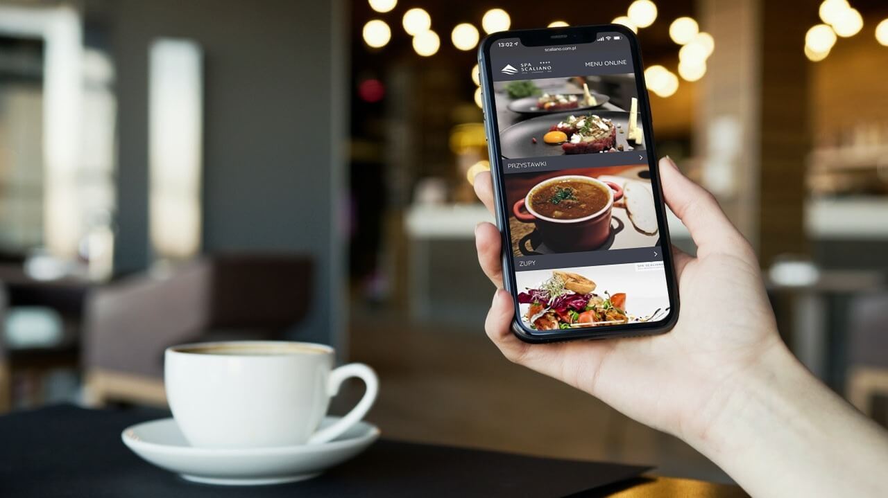 Online menu z kodem QR dla restauracji, SPA lub hotelu